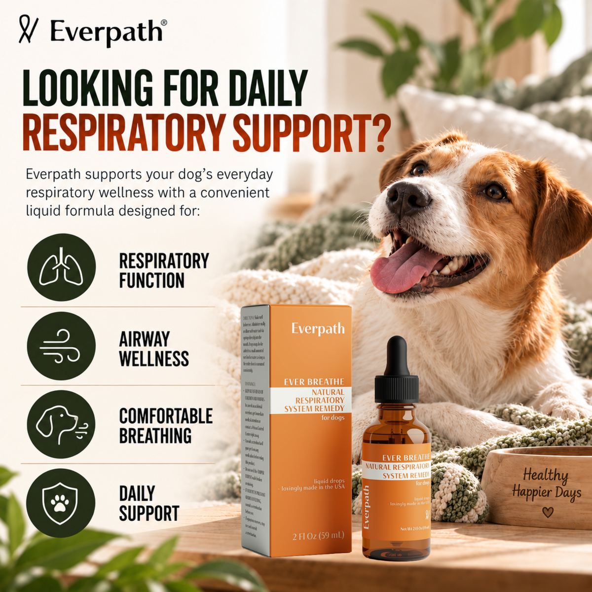 Respiratory Support for Dogs - 2 fl oz (60 mL)