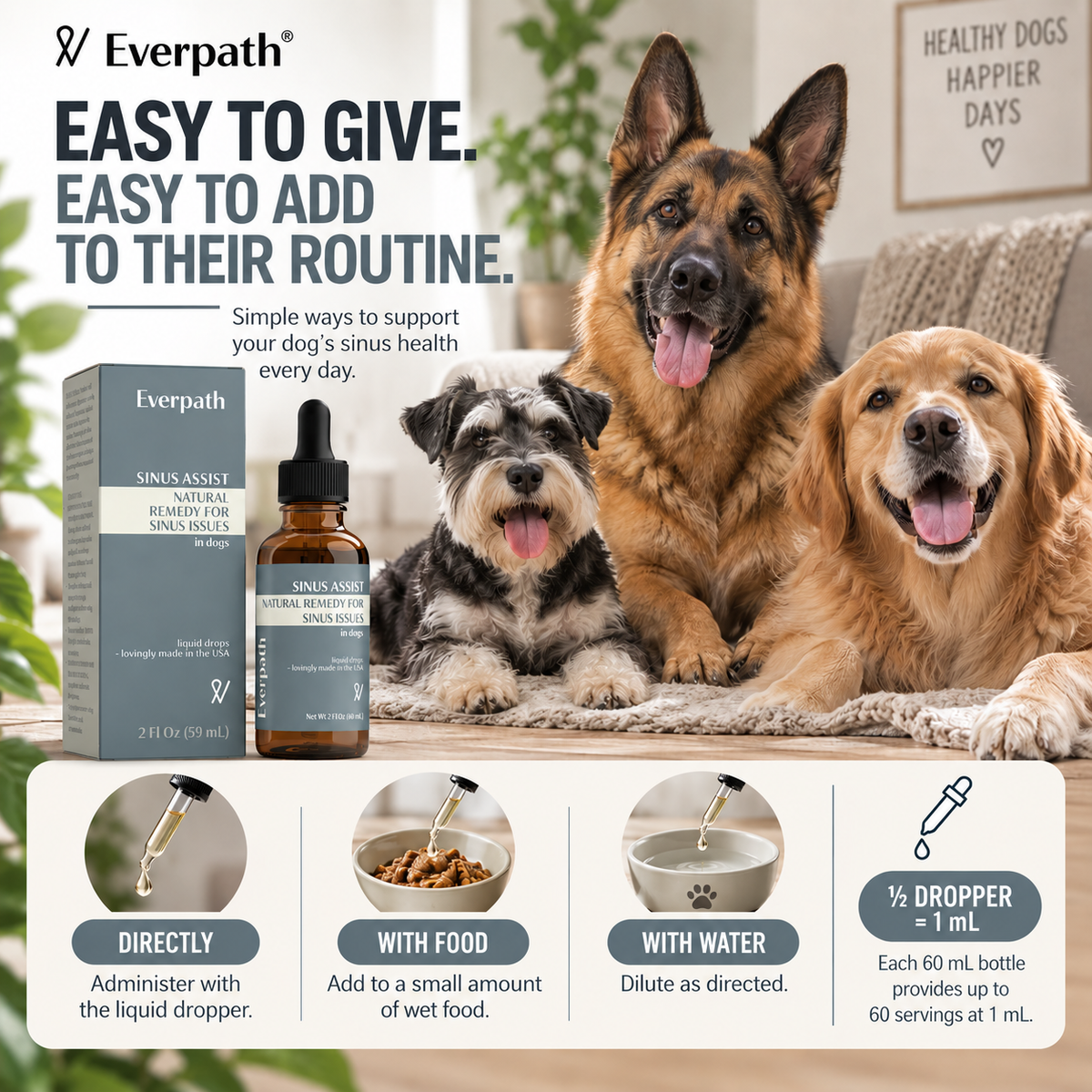 Sinus Support for Dogs - 2 fl oz (60 mL)